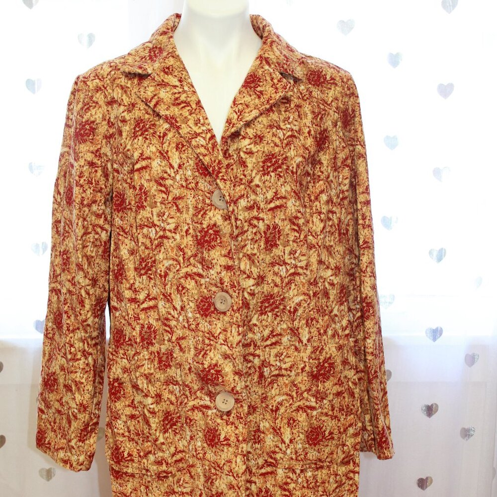 #252 CJ Banks Autumn-Colored Button-Down Trench-esque Dress Jacket Size 1X
